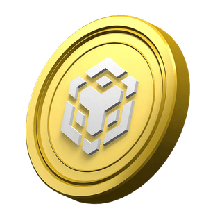 Ícono ornamental de la moneda BNB de Binance ubicado en la sección de confianza de la comunidad